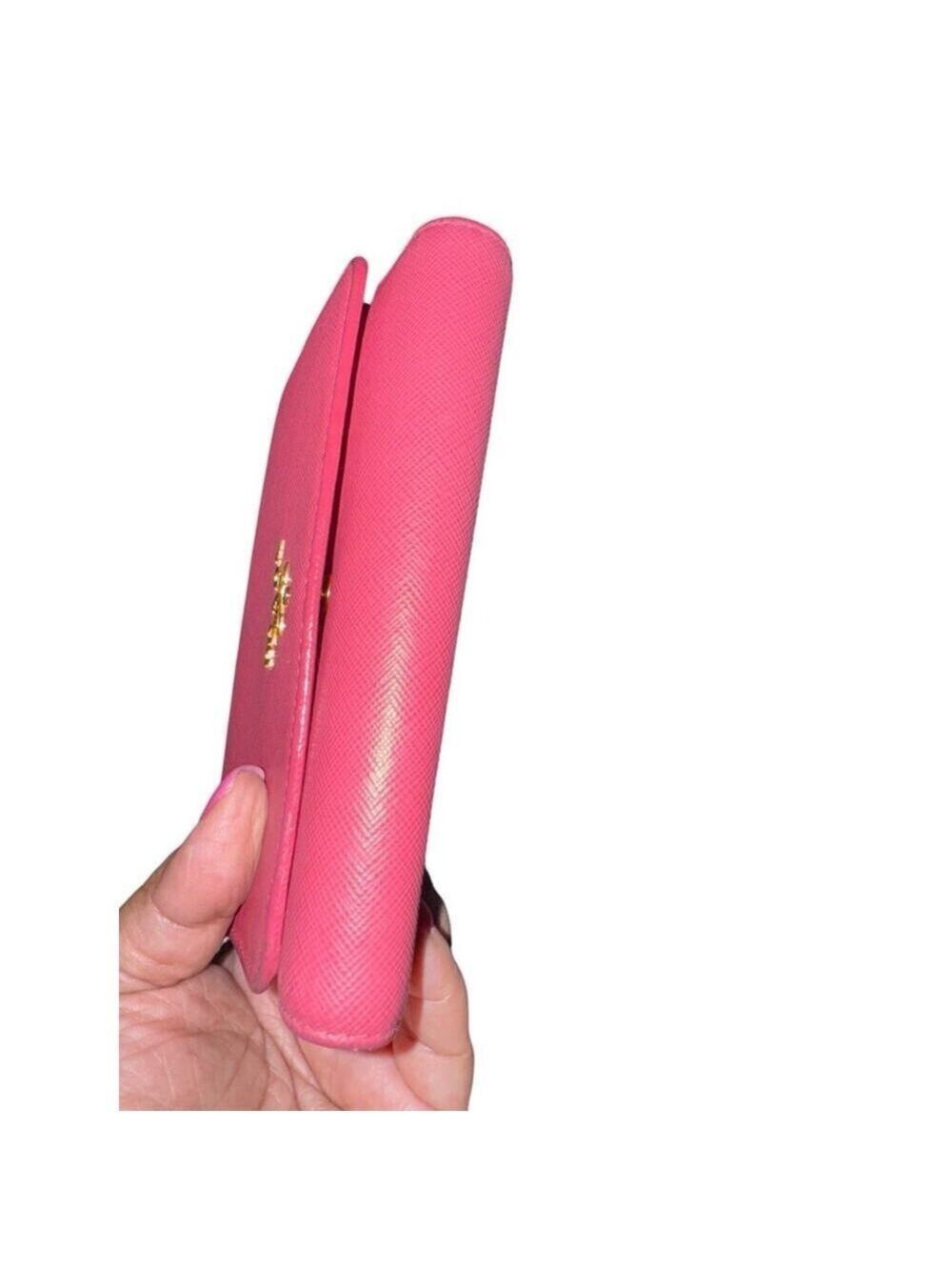 Prada Pink Saffiano tri-Fold Continental Wallet - Picture 8 of 16